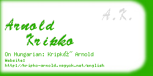 arnold kripko business card