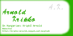 arnold kripko business card